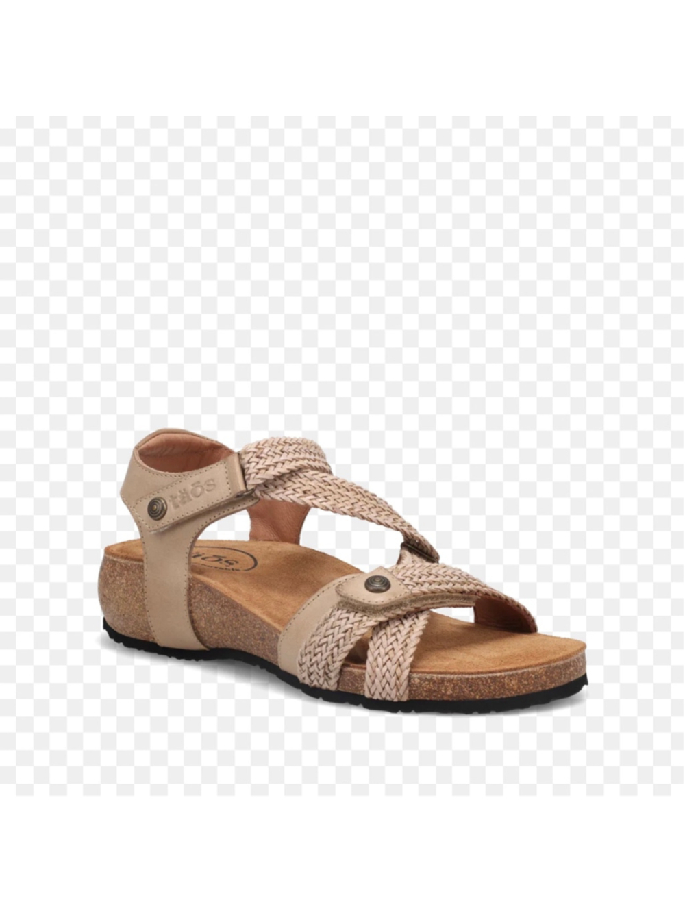 Taos Trulie Leather Comfort Wedge Womens 7-7.5 Walking Sandals Shoes Spain Beige